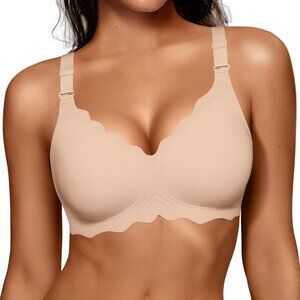 OEAK  Seamless Scalloped | No Underwire Push Up Full Coverage Bra Sz S